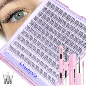 Natural Eyelash Extension Kit, Fluffy D Curl Lashes, Mixed Lengths 8-16mm, Easy Application, Perfect for Beginners, Single Set, DIY Eyelash Extensions