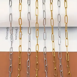 4/6pcs 45cm + 5cm Stainless Steel Lobster Buckle Extended Chain Necklace, Suitable for DIY Jewelry Making Necklace Jewelry Making Material, Suitable for Any Occasion, Ideal for Casual Attire and Mother's Day Gift, Vintage Layered Design