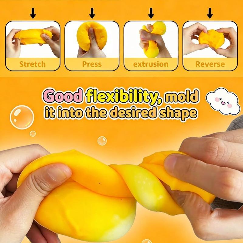 Soft Cheese Block Toy -, Stress Relief Squeeze Toy, Perfect for Play and Relaxation, Mini Stress Relief Sensory Toy for Kids Adults