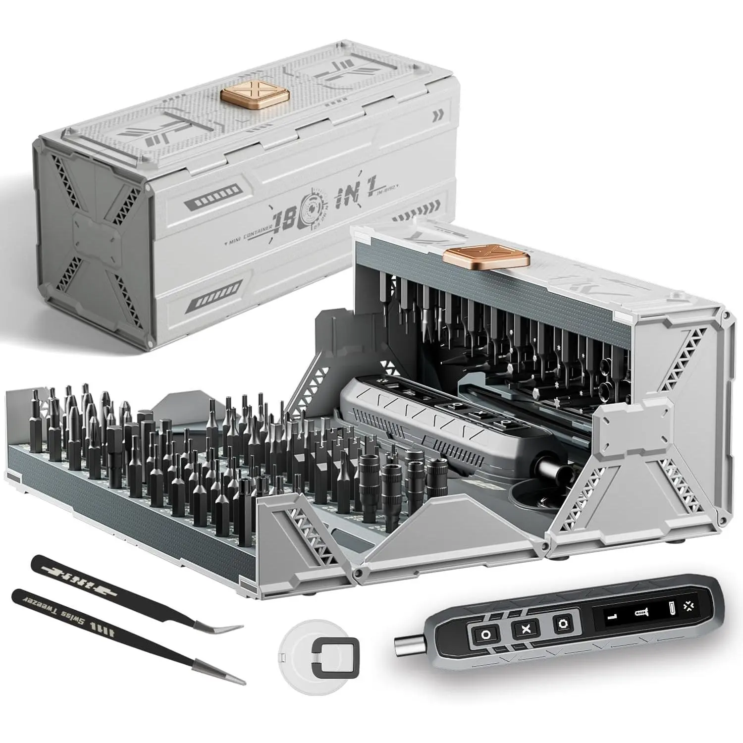 180-in-1 Multi-Function Screwdriver Set with 3 Modes, 162 Bits for Phone, Computer, Laptop Repair