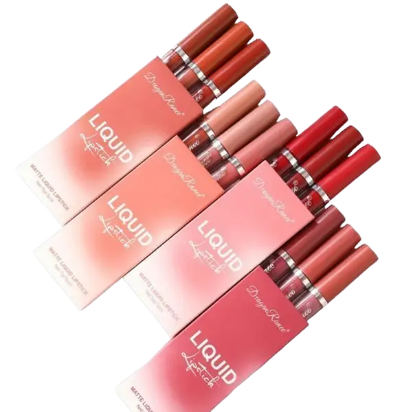 Dragon Ranee Smooth Matte Liquid Lipstick 3-Piece Set - Full Coverage Cosmetic Lip Color Collection for Beauty & Personal Care Makeup