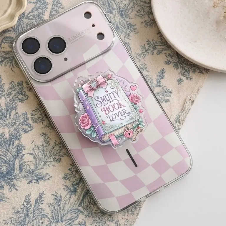 Book Dragon Phone & E-Reader Grip – Aesthetic Fantasy Reader Pop Socket, Magical Mythical Creature Phone Holder, Unique Gift for Book Lovers