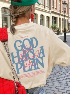 New Women's Summer Letter Print Casual Vacation Loose Fit Round Neck Short Sleeve T-Shirt, Comfortable and Versatile Top