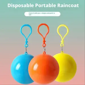 Portable Disposable Handy Raincoat, Compressed Ball Pocket Outdoor Unisex Adult Travel Rafting Hanging Rain Poncho