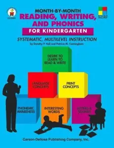 USED-Month-by-month Reading, Writing, and Phonics for Kindergarten: Systematic, Multilevel Instruction for Kindergarten (Professional Resources Series) by Dorothy P. Hall (Paperback)