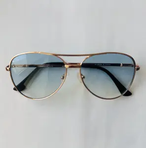 Jennifer Croll Exclusive Sunglass Aviator Readers with Gold Rim, Blue, Brown or Gold Tinted Lenses, Unisex, Metallic Frame, Lightweight Design