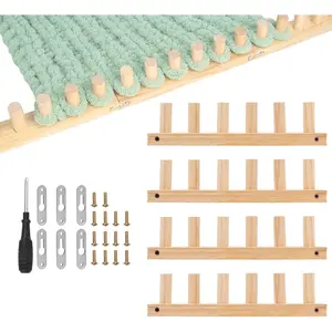 Chunky Blanket Loom Kit 47" Wooden Loom Frame for Throw Size Yarn Loom for Adults, Bulky Blanket Loom Hand Kit for Beginners