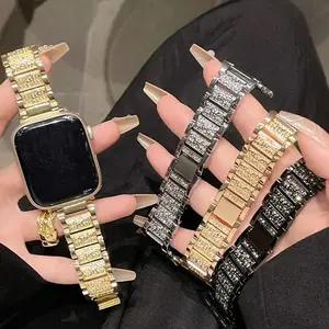 Rhinestone Decor Watch Band, Fashionable Watch Band for Women, Compatible with Apple Watch Series 38/40/41/42/44/45/46/49mm, Elegant Bracelet Design for Daily Wear, Smart Watch Accessories