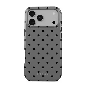 Morally Gray Polka Dots Phone 17 Case – Minimal Aesthetic Chic – Fits 17 Air / 17 Promax