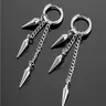 Gothic Punk Rock Style Triple-Spike Pendant Dangle Hoop Earrings, Unisex Stainless Steel Drop Earrings, Perfect for Daily Wear, Parties and Holidays