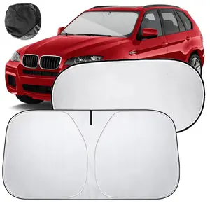 2 Pieces Car Sun Shade Medium Car Windshield Sunshade Set Includes Front and Rear Window Sun Visor For Car Windshield Sun Shade Uv Rays Sun Visor Protector For Automotive Vehicle