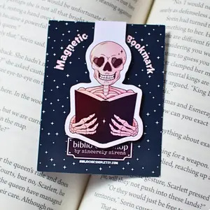 One More Chapter Skeleton Magnetic Folded Bookmark