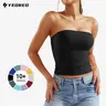 YEOREO Sophie Women's Basic Double-Lined Bodycon Bandeau Tube Top - Cropped Sleeveless Cami, Cute Going Out Tops for Summertime Sports & Clubbing