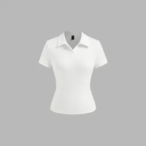 Cider Women's Solid Collar Short-Sleeve T-Shirt