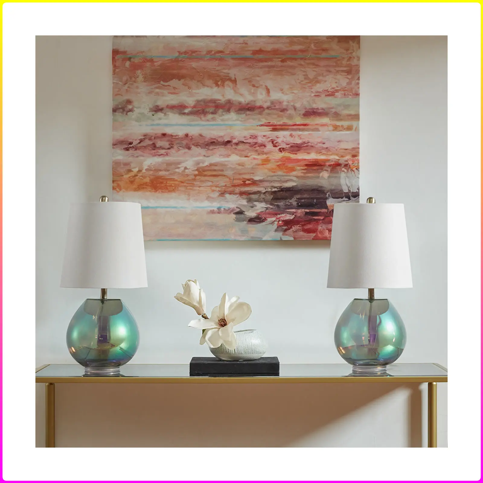 Ranier Iridescent Glass Table Lamp