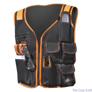Heavy Duty Work Vest with Multiple Pockets, Durable Tool Vest for Men & Women, Adjustable Straps, Breathable Utility Vest for Construction, Workshop, Outdoor Work, DIY Projects outdoorfun