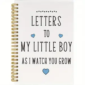 1 Letter to Son and Daughter Spiral Notebook, Undated Notebook - Pregnancy Diary, Memory Book, Fill Blank Journal, 50 Pages, Mixed Colors, Horizontal Grid Design, Gift for New Mothers, Diary Writing, Durable Spiral Binding, Pregnancy Journal