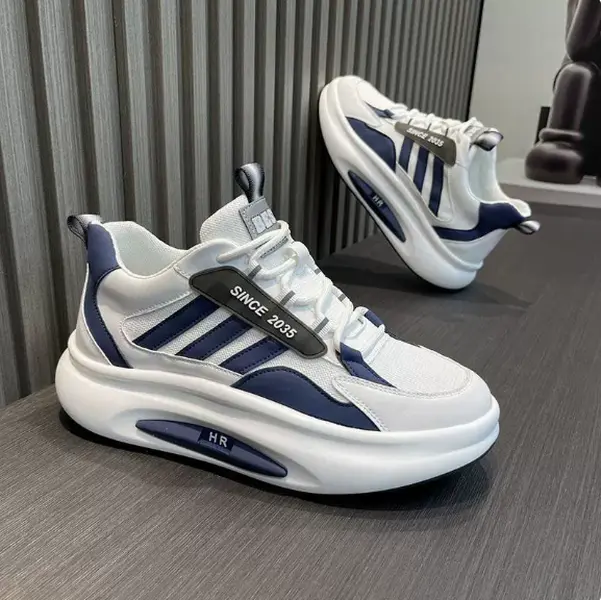 Two Tone Low Top Fashion Trainers Three Stripes Side Decoration Soft Lightweight Fabric Stable Heel Pull Tab Anti Skid Traction Outsole Multi-Scene Footwear For Travel Shopping Gym