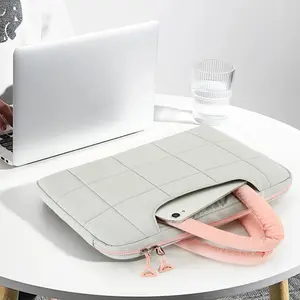 15.6 Inch Cute Handheld Thick Laptop Bag for Women, Large Capacity Versatile Tablet Sleeve, Stylish and Practical Computer Case