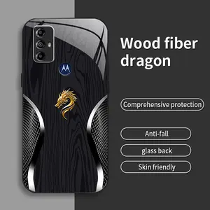 Suitable for [Motorola Moto G Power (2022)] Personality, simple, luxurious, split dragon pattern, creative, business, high-end, drop-proof glass mobile phone case, affordable, drop-proof, anti-fingerprint-888