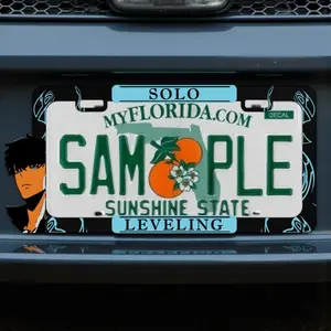 Anime style car license plate frame, unique and original design