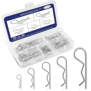 Cotter Pins, Cotter Pin Assortment Kit, Heavy Duty R Clips Hardware Pins, 5 Sizes Spring Fasteners Hitch Pin for Trailer Locking, Trailer Clamps, Lawn Mowers, Trucks, Mechanic's Choice