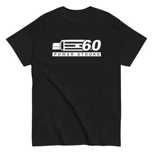 Ford 6.0 Power Stroke One Side T-Shirt Men’s Cotton Short Sleeve Car Graphic T-Shirt Casual Menswear