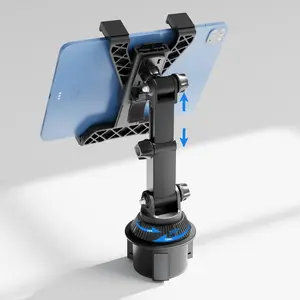 Cup Holder  Tablet Mount for , Universal iPad Holder for 7-11" iPad Pro Air Mini, Galaxy Tab, Adjustable Arm, Extendable & Flexible  Mount for Road Trip Essentials,Travel Accessories