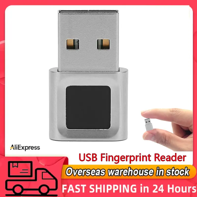 1 x Small Metal USB Fingerprint Reader for Office Access Control, 360-Degree Touch, Fast Matching, High Sensitivity, Auto Improvement, Compatible with 32/64 Bits Win 11 & Other Win System Laptops, Computers