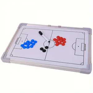 Soccer Tactical Board, Magnetic Coaching Strategy Clipboard, Football Training Match Wall-Mountable Dry Erase Coach's Play Chart with Magnets and Marker - Uncharged, 1pc