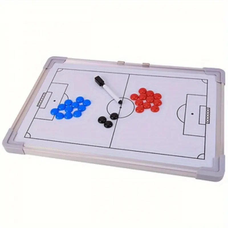 Soccer Tactical Board, Magnetic Coaching Strategy Clipboard, Football Training Match Wall-Mountable Dry Erase Coach's Play Chart with Magnets and Marker - Uncharged, 1pc