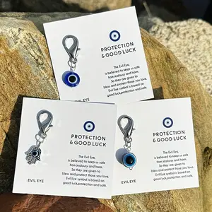 Evil Eye Design Handmade Keychain, 1 Count Lucky Keychain Pendant, Ladybug Keychain Charm, Gift Packaging Supplies for Backpack, Handbag, Wallet, Keychain For Bags