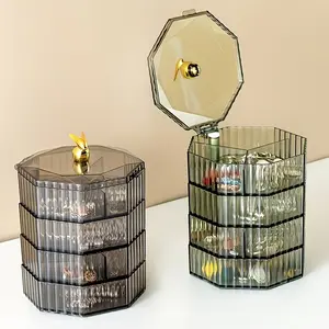High-End Rotating Jewelry Organizer Box, Elegant Necklace Earring Storage, Multi-Layer Jewelry Case, Stylish Handheld Accessory Box
