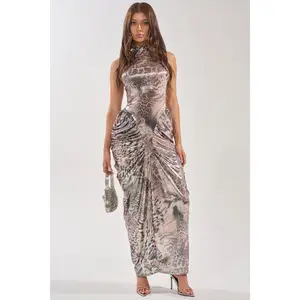 STANDING MY GROUND MOCK NECK MAXI DRESS