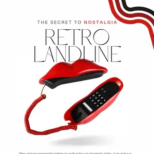 Red Mouth Lip-Shaped LandLine Telephone