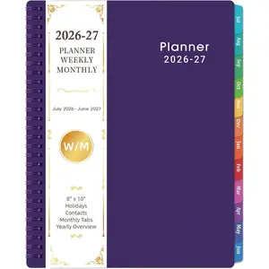 Planner 2026-2027 - Planner 26-27, Jul. 2026 - Jun. 2027, 8"x 10", 2026-2027 Weekly & Monthly Planners with Monthly Tabs,  -Wire Binding,  cover