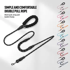 YuY Pet MUST-HAVE Dog Leash! 2-in-1 Short/Long Pull + Reflective Stripes，easy control, Versatile dog Training leash，reflective stitching,Adjustable Reflective dog Service Harness， Durable Nylon Bungee Reflective Pet