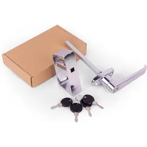 Shed Door Latch L-Handle Lock Kit with 4 ,  4-1/2" Stem Storage Barn Shed Door Hardware Lock Set for Playhouses, Chicken Coops, Camper ()