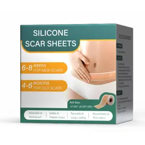 Silicone Scar Sheets,Silicone Scar Tape,Silicone Scar Removal Strips for Surgical,C-Section,Tummy Tuck,Keloid Scars (1.6"X 59" Roll-1.5M) Keloid Bump Removal