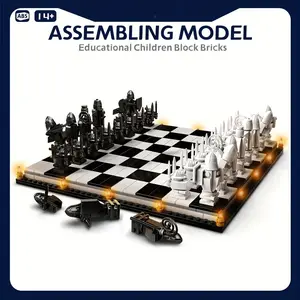 876pcs Chess Series Creative Board Building Blocks Toy, Educational Toy, Gift for Friends, Fun and Interactive Game, Chess Set