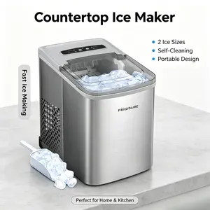 Frigidaire 26 Lbs per Day Portable Compact Ice Maker Stainless Medium Appliances