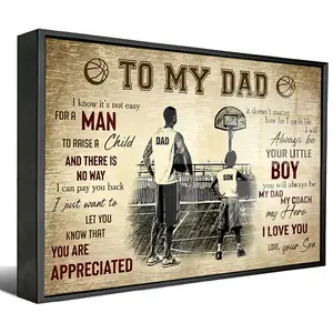 Personalized Basketball Dad Wall Art, To My Dad, I LoveYou Poster, Perfect Father Day And Birthday Gift Decor Painting