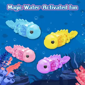 Wind-Up Magic Glowing Swimming Fish Bath Toy - Water-Activated Interactive Robot Toy for Toddlers (Supervision Required for Under 3 Kids)