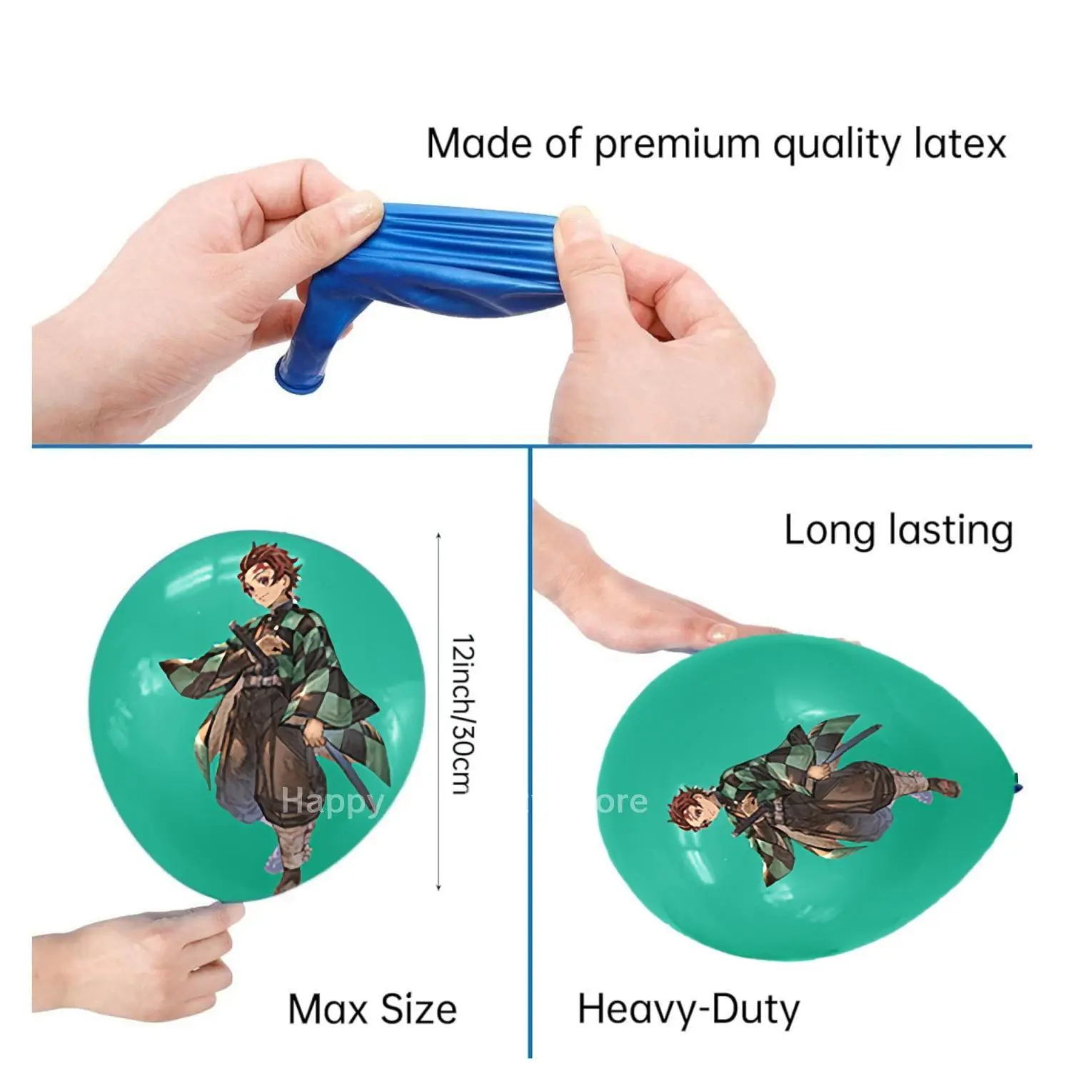 Demon Slayer Latex Balloons Happy Birthday Party Decoration Kimetsu no Yaiba Balloon Baby Shower Kids Favor Gift Party Supplies