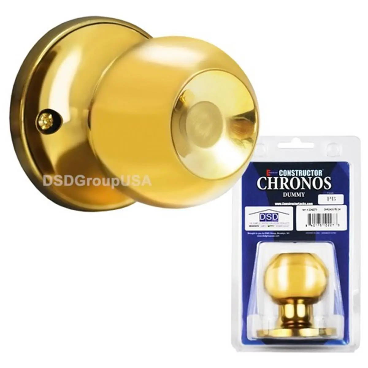 Constructor Chronos Dummydoor Lever Lock Set Knob Handle Set- Polished Brass