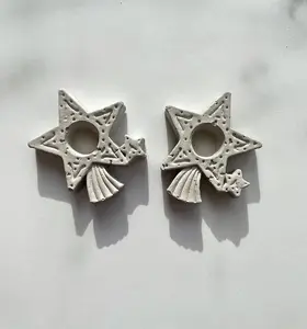 2 chime candle holders - handmade concrete taper holder - 0.5” - handmade