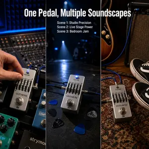 Portable Guitar Eq Effect Pedal, Adjustable Tone Control for Electric Guitars, Compact Design for Easy Transport, Ideal for Musicians