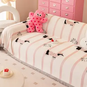 Couch Cover for Sofas, Sofa Couch Cover Washable for Dogs, Slipcovers Couch Covers for Protector Slipcover Pet Friendly(71"x 118"/Pink/1pc)
