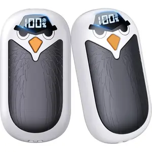 Hand Warmers Rechargeable 2 Pack with LED Display,4 Heat Settings & Fast Heating,Portable Electric Hand Warmers for Camping,Hunting,Commuting,Gift for Men Women