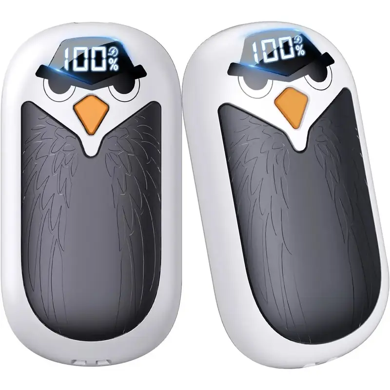 Unisex 2-Pack Rechargeable Electric Hand Warmers - LED Display, 4 Heat Levels (4 Custom Settings), Fast Heating, Magnetic Snap, Compact Portable, Heat Therapy for Hiking/Skiing, Real-Time Battery Life, Ideal Gift for Adults, Boyfriend
